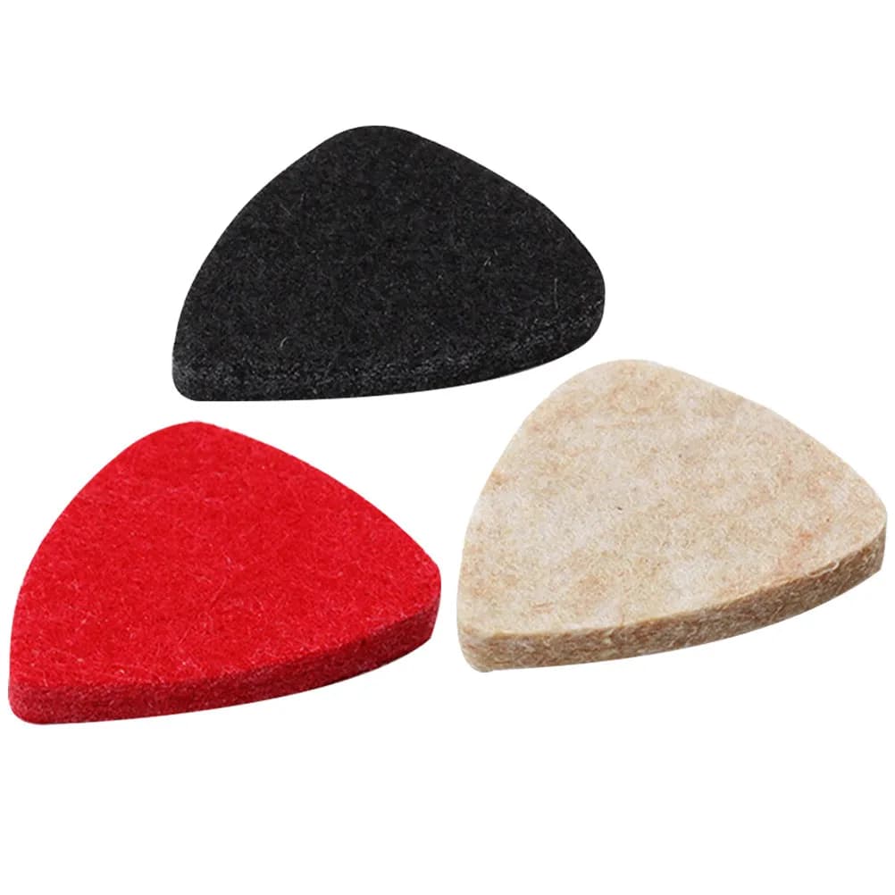 Set di 3 Plettri in Feltro di Lana per Chitarra, Professionali e Portatili, per Pratica e Strumenti a Corda