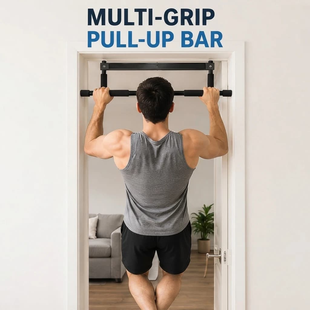 Multifunctional Doorway Pull Up Bar, No‑Screw Chin‑Up Bar, Home Gym Upper Body Workout Equipment, Door Frame Pull‑up Bar for Strength Training