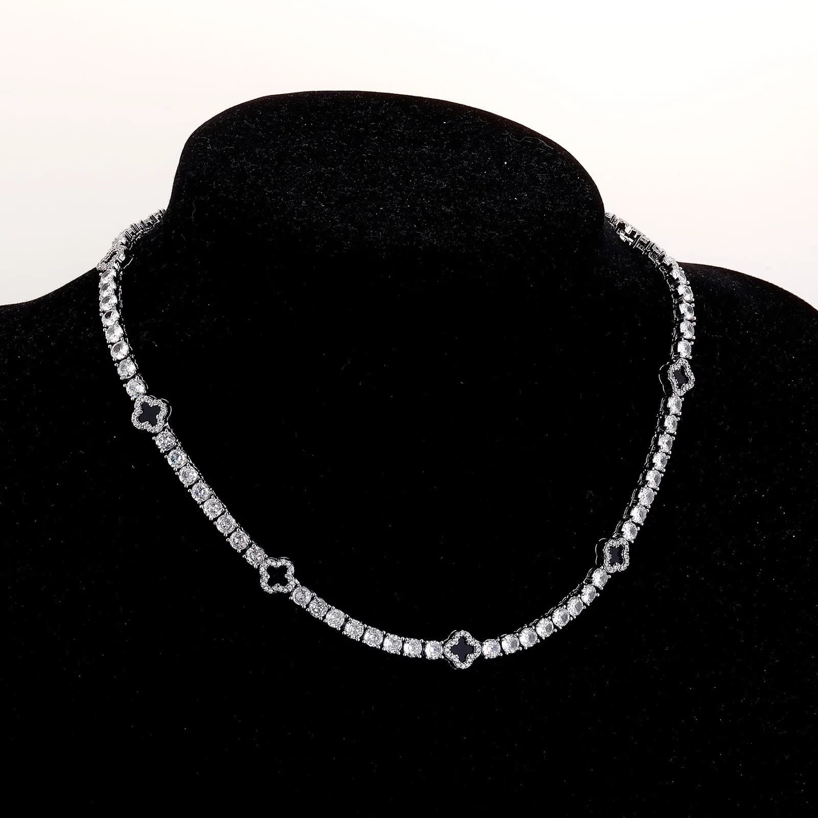 Magicop Diamond Four Le Clover Tennis Nelace Copper Embedded Diamond Hip Hop American Trendy Woman Luxury Man Clavicola...