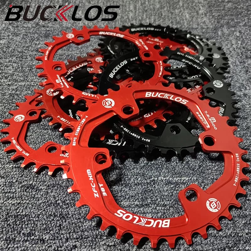 BUCKLOS catena per bicicletta in alluminio 96BCD 32T 34T 36T 38T ruota dentata MTB rotonda/ovale stretta corona larga parti di Mountain Bike