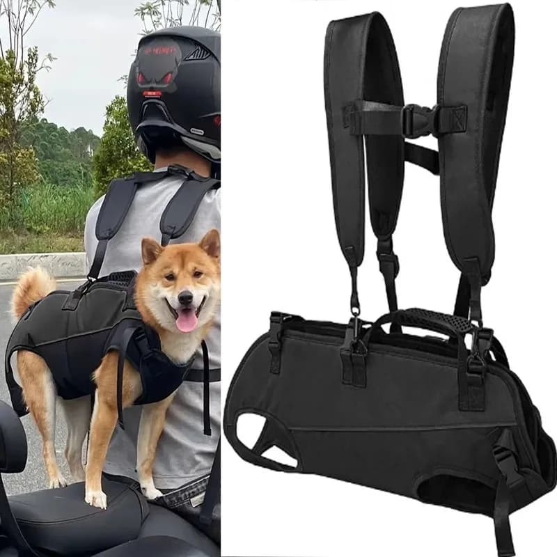 Zaino Portatile per Cani con Guinzaglio a Mani Libere, Tracolla Regolabile, Trasportino Traspirante per Animali Domestici per Esterni