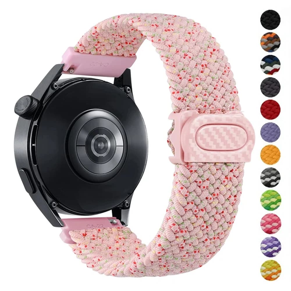 Samsung Galaxy Watch 6 5 4 Classic/Pro/7/FE/40 44mm Nylon Braided Loop Correa Bracelet Huawei GT 2e 3 4 Band 20mm 22mm