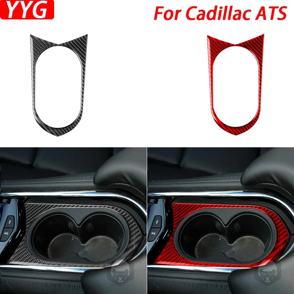 For Cadillac ATS 2013-2019 Real Carbon Fiber Accessories Auto Wallets Trim Cover Panel Interior Wall decal Edit