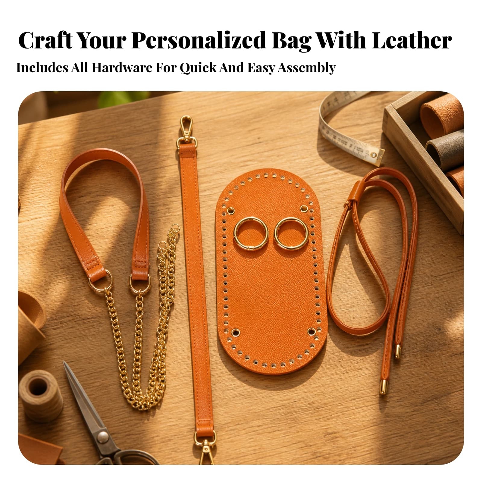 Backpack Making Kit Structured Leather Backpack Bottom with Hardware Crochet Bag Bottom Set Adjustable for Crafters