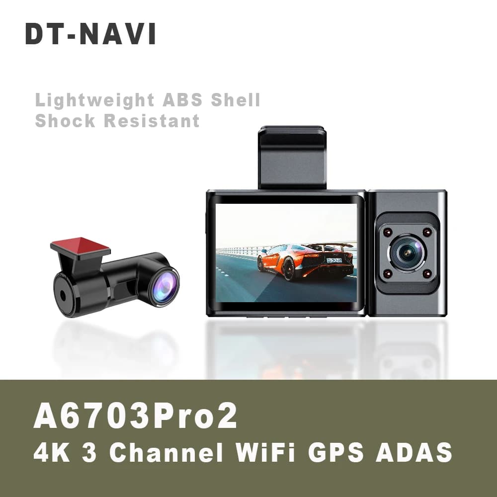 New A6703Pro2 4K+1K+2 4K 3 Channel Dash Cam Front 4K+Rear 1080P+Interior 1080P GPS WiFi 24H Parking Monitor Supercapacitor
