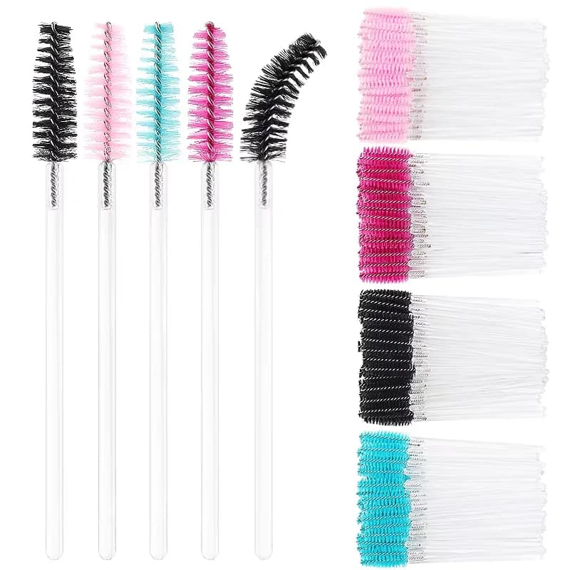 50 pcs Use And Clear Crystal Throw Eyebrow Brush Mascara Sticks Applicator Eyelash Extension Tools Eyelash Brushes For Makeup