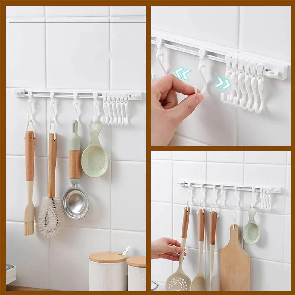 Self-Adhesive Wall Hanging S Shape Hooks Stable Wear Resistant Wall Hooks For Bathroom Kitchen
