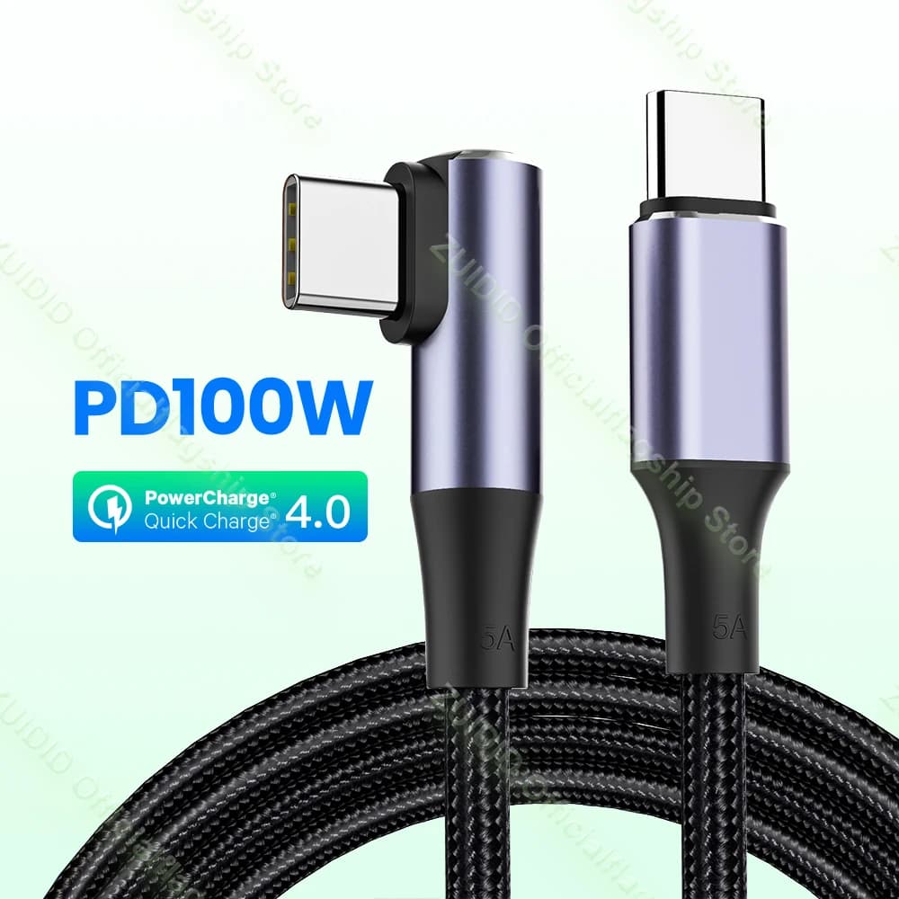 PD 100W 5A Cavo da USB C a tipo C QC3.0 Cavo dati di ricarica rapida 4.0 per Samsung Xiaomi MacBook Pro Cavo USB C 1/2M