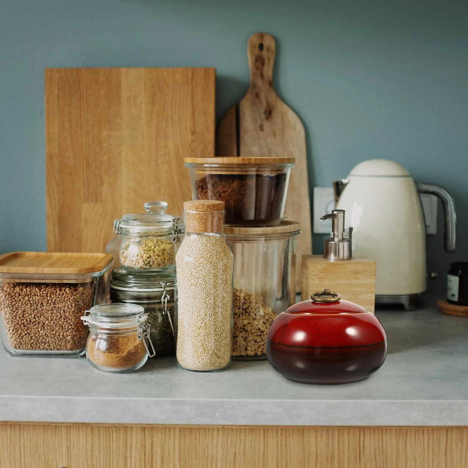 Premium Ceramic Tea Canister for Herbal Tea Nuts Dried Fruits Coffee Storage Multi-Function Household Storage Jar Desktop
