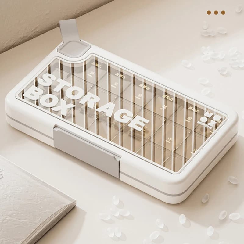 Organizzatore settimanale per pillole, portapillole con 21 scomparti indipendenti, custodia da viaggio senza BPA per vitamine e integratori