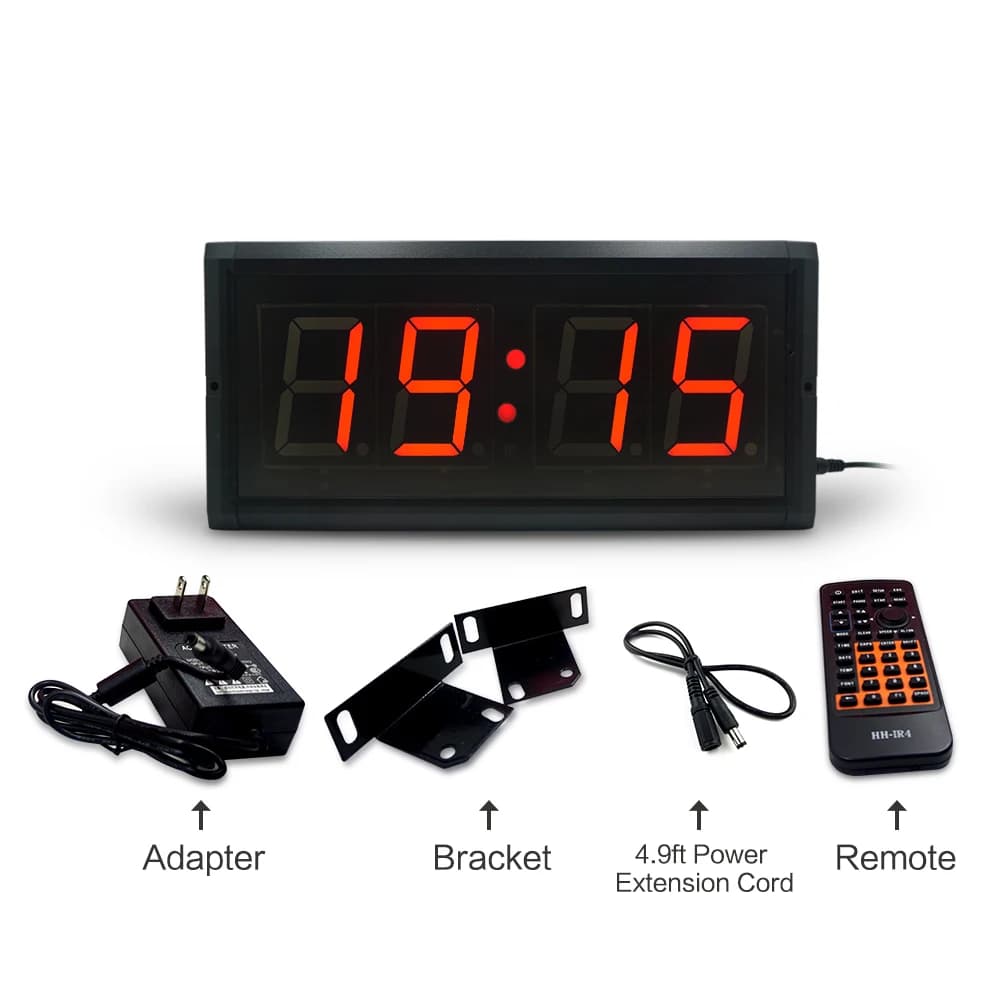 Moderna cronometro digitale con timer da parete a LED per riunioni sportive scolastiche, partite di parole, data di utilizzo nel soggiorno