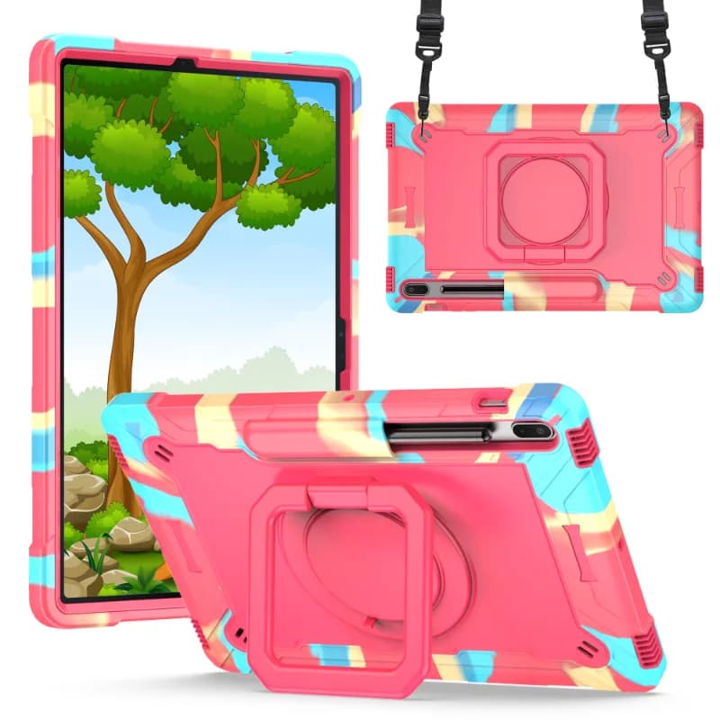 Custodia per bambini con manico per amico per Samsung Galaxy Tab S10 + Plus 12.4 "S9 FE 10.9" S7 S8 11 "S Custodia per penna Custodia antiurto per tablet Funda + cintura
