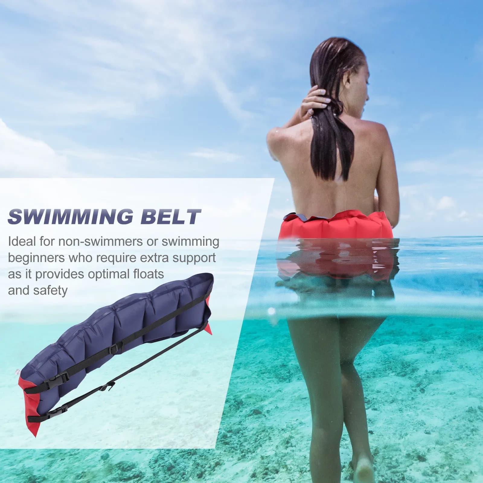 Floating Belt for Swimming for Beginners, Waterproof Floating Belt, Resistant to Changing, High Security, Light