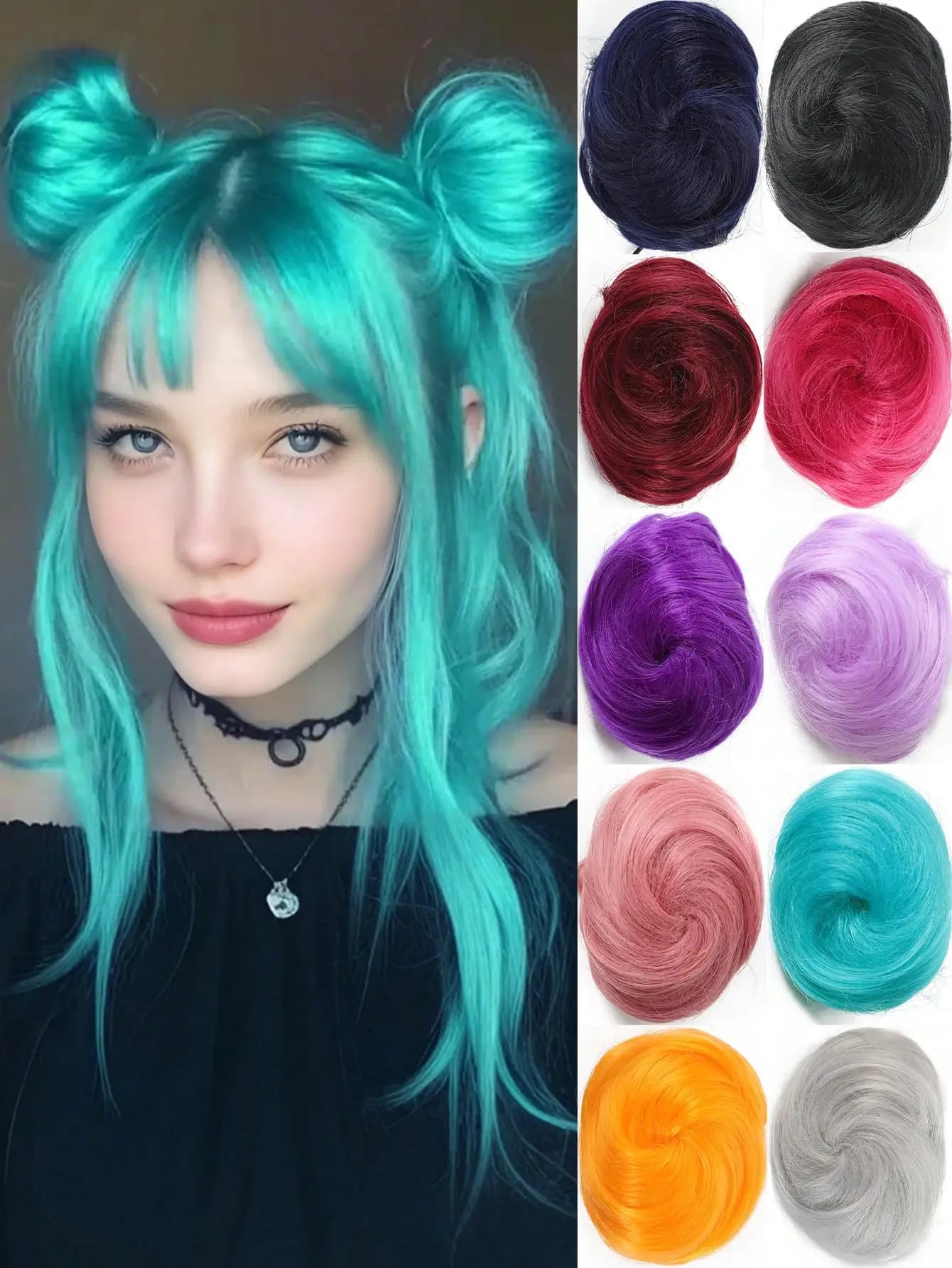 1 pezzo di chignon sintetico con clip a forma di artiglio ​ Accessori per capelli ricci per donne e ragazze, mini fermaglio a pinza colorato