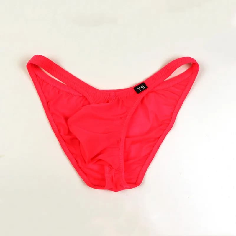 Breathable Summer Men Briefs Smooth Nylon Fabric Narrow Side Strap Spacious Pouch Elastic Waist Casual Daily Underwear