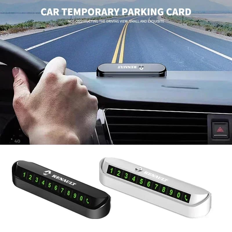 Targa Temporanea per Parcheggio Auto con Numero di Telefono per Renault Megane 2 3 4 Twingo Clio Talisman Captur Trafic Kwid Accessori
