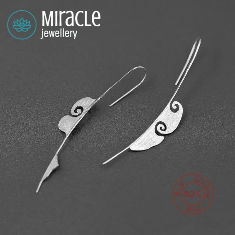 Miracolo Argento sterling 925 Design originale Xihan Fengyun Qin Han Modello nuvola culturale Nuovi orecchini di nicchia in stile cinese