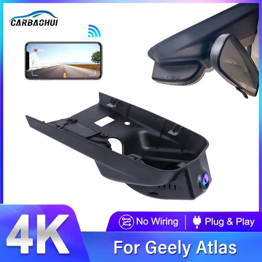 Car DVR Dash Cam 4K UHD Night Vision Camera Driving Video Recorder 24H Parking Monitoring For Geely Atlas General model 2016 4WD