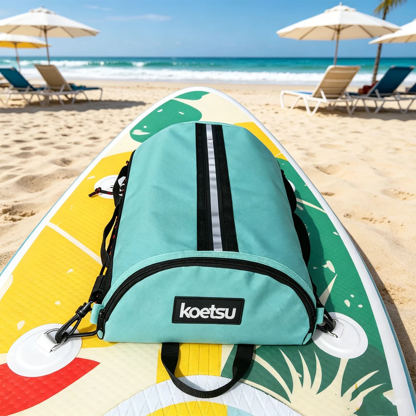 Kayak SUP Paddleboard Mesh Deck Bag with 4 Hook and Carry Handle Large Capacity Storage Bag For Boat Canoe Stand Up Paddle Board