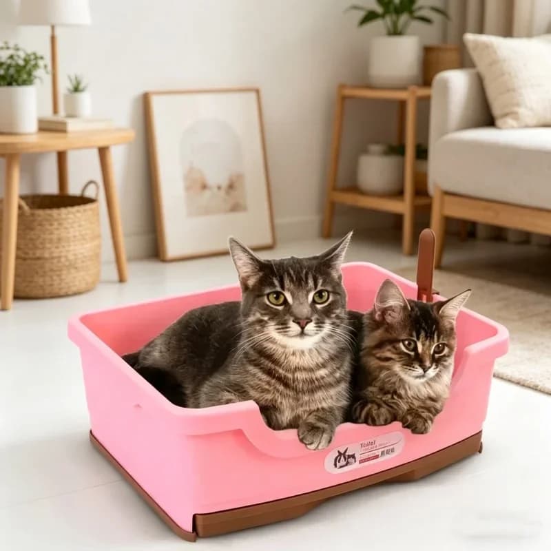 Lettiera per Gatti in Plastica Anti-Schizzi, Stile Cassetto, Vassoio Igienico per Gattini, Cani e Conigli, Accessori per la Pulizia Quotidiana