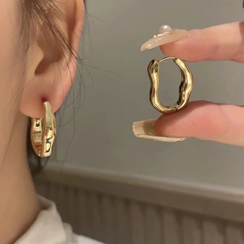 Simple Hoop Earrings for Women, Metallic Style, Geometrics, Fashion Punk Accessories