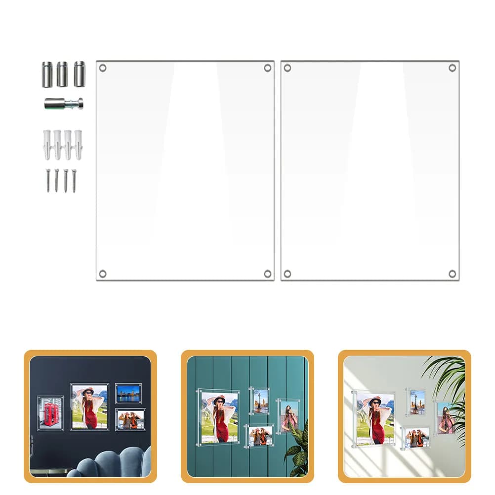 1 set of acrylic photo frames, transparent, for home decorations, frames for wall paintings, read