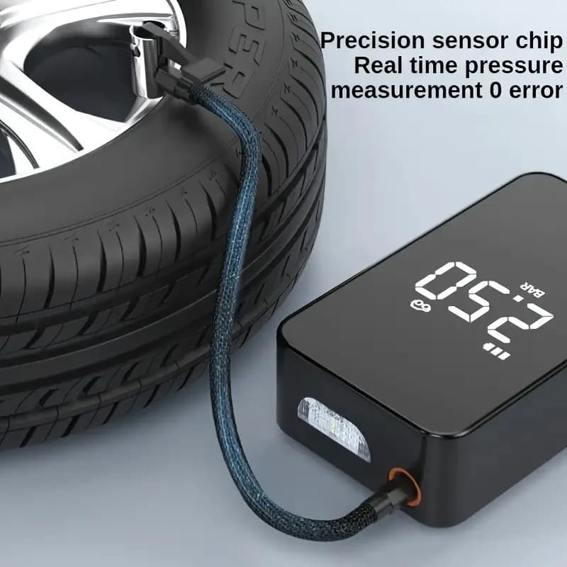 Nuovo Modello di Compressore d'Aria Portatile Wireless, Gonfiatore per Pneumatici, Pompa Elettrica per Auto e Biciclette