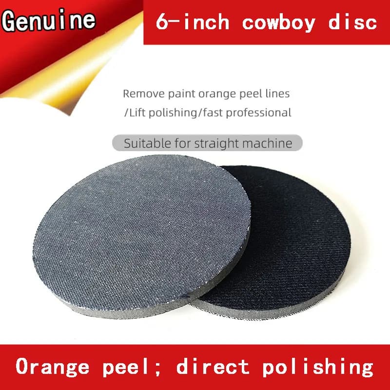Disco per lucidatura denim da 6 pollici senza molatura per superficie di vernice per auto Disco per rimozione buccia d'arancia; Vassoio in denim per ceratura per lucidatura a flusso