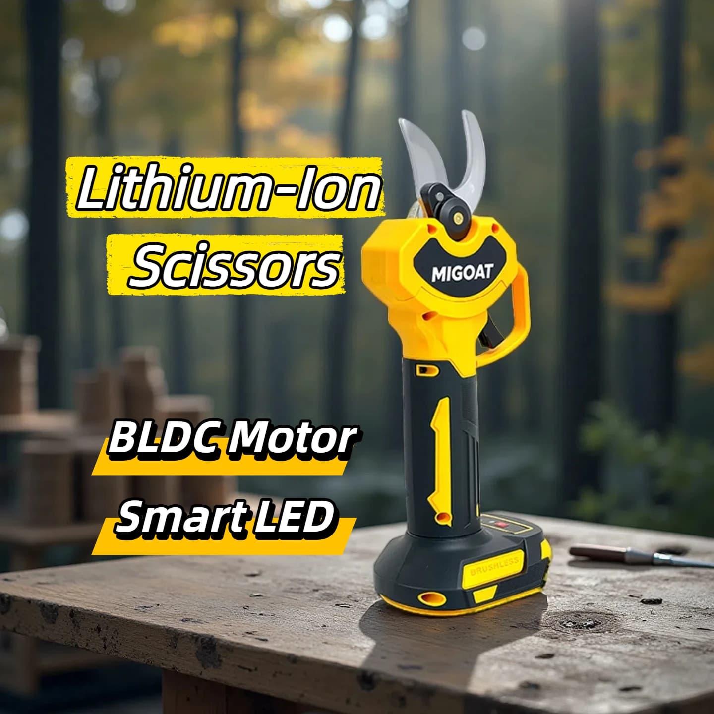 MIGOAT Brushless wireless shears Cut electric branches with carbon steel blades for Makita 18V-21V battery LXT