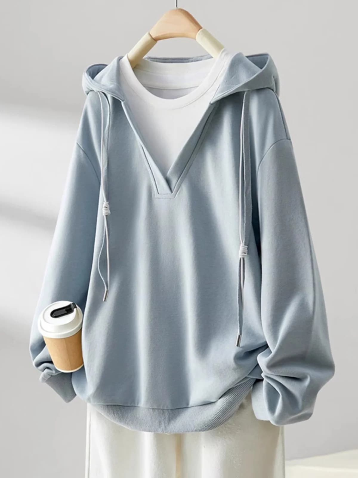 plus Size Hoodie Women's Loose Fit Medium Length Thin Style Conceal Meat Top Spring Autumn Long Sleeve Korean Style Commute