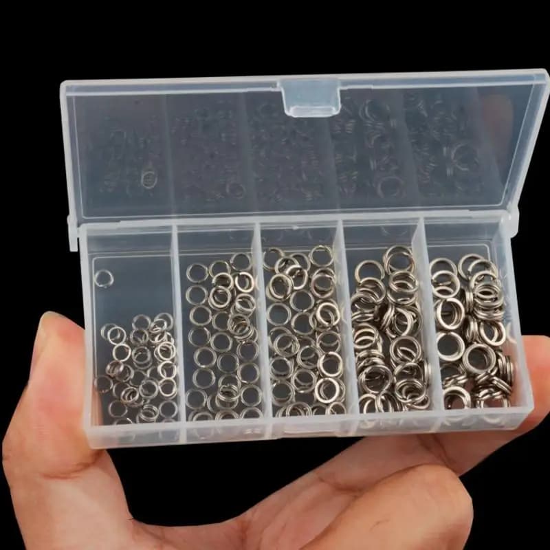 【200Pcs Stainless Steel Fishing Split Rings High Strength Large Tensile Force Lure Connector Loop Set 200PCS For Tackle Box】