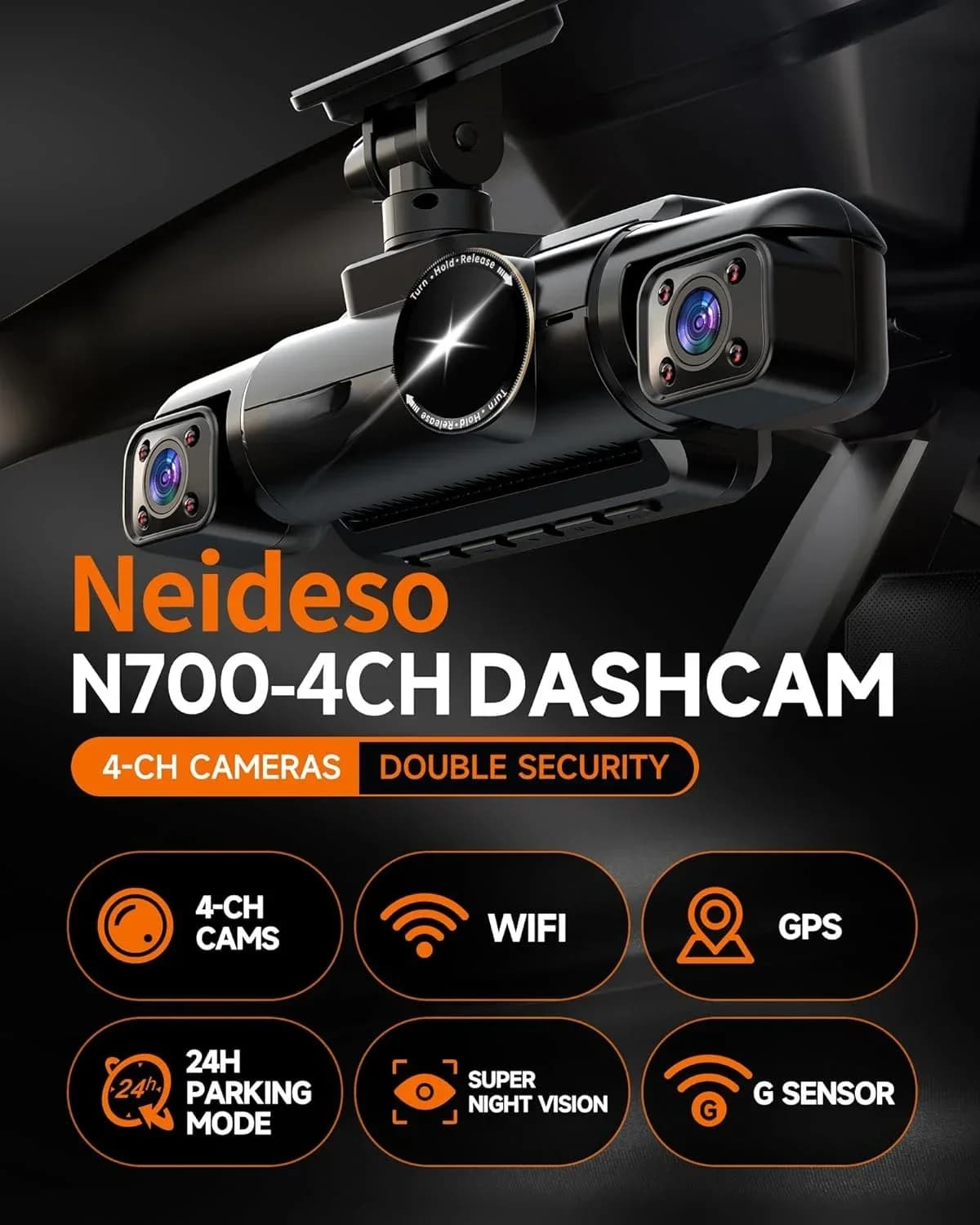 Factory direct salesHot sales360 ° Dash Cam front, rear and internal, 4 channels 3K+3*1080P, GPS Wi-Fi 5GHz, voice control, 4K+1080P