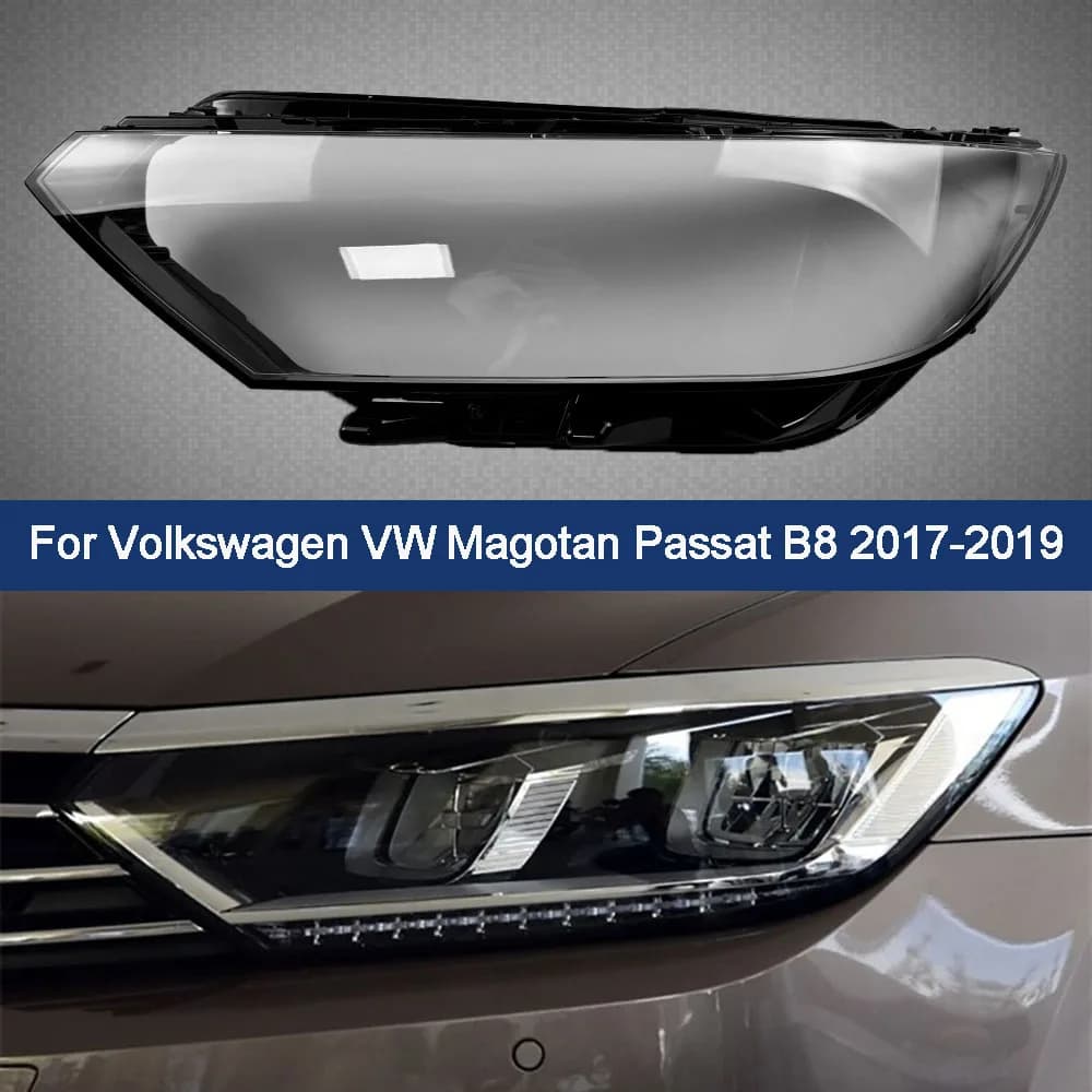 Headlight Lens Cover 1 Pair Clear Headlamp Shell Transparent Lampshade For Volkswagen VW Magotan Passat B8 2017 2018 2019 LED