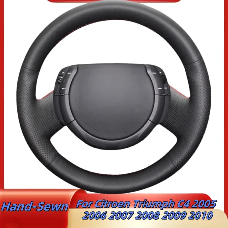 Coprivolante per auto cucito a mano in pelle microfibra per Citroen Triumph C4 2005 2006 2007 2008 2009 2010 Accessori auto