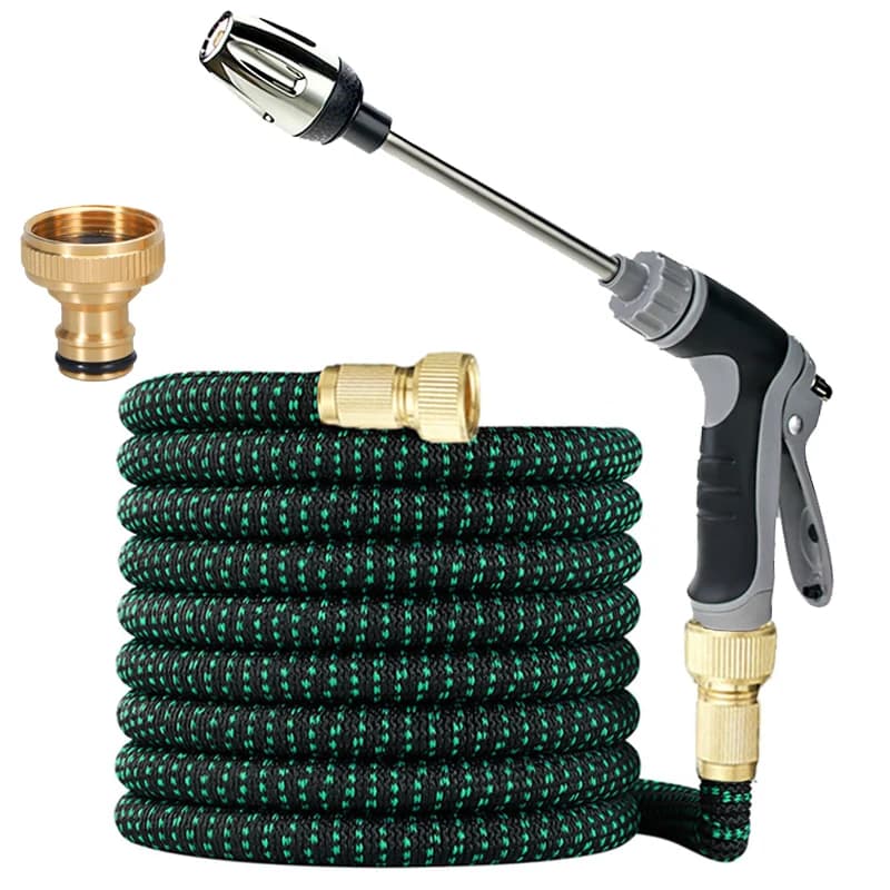 High Quality Flexible Expandable Garden Hose 25FT/150FT, High-Pressure Nozzle Long Rod Spray Gun Car Wash Hose Garden Hose