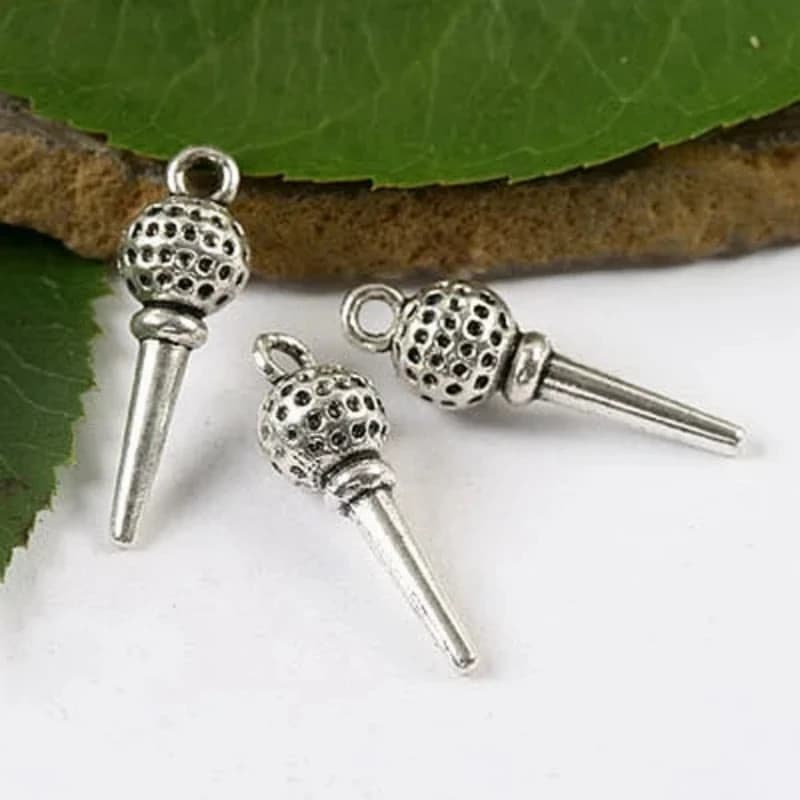 12 pz 25*8mm argento tibetano una pallina da Golf su un Tee Charms H1687 gioielli che fanno forniture ciondolo