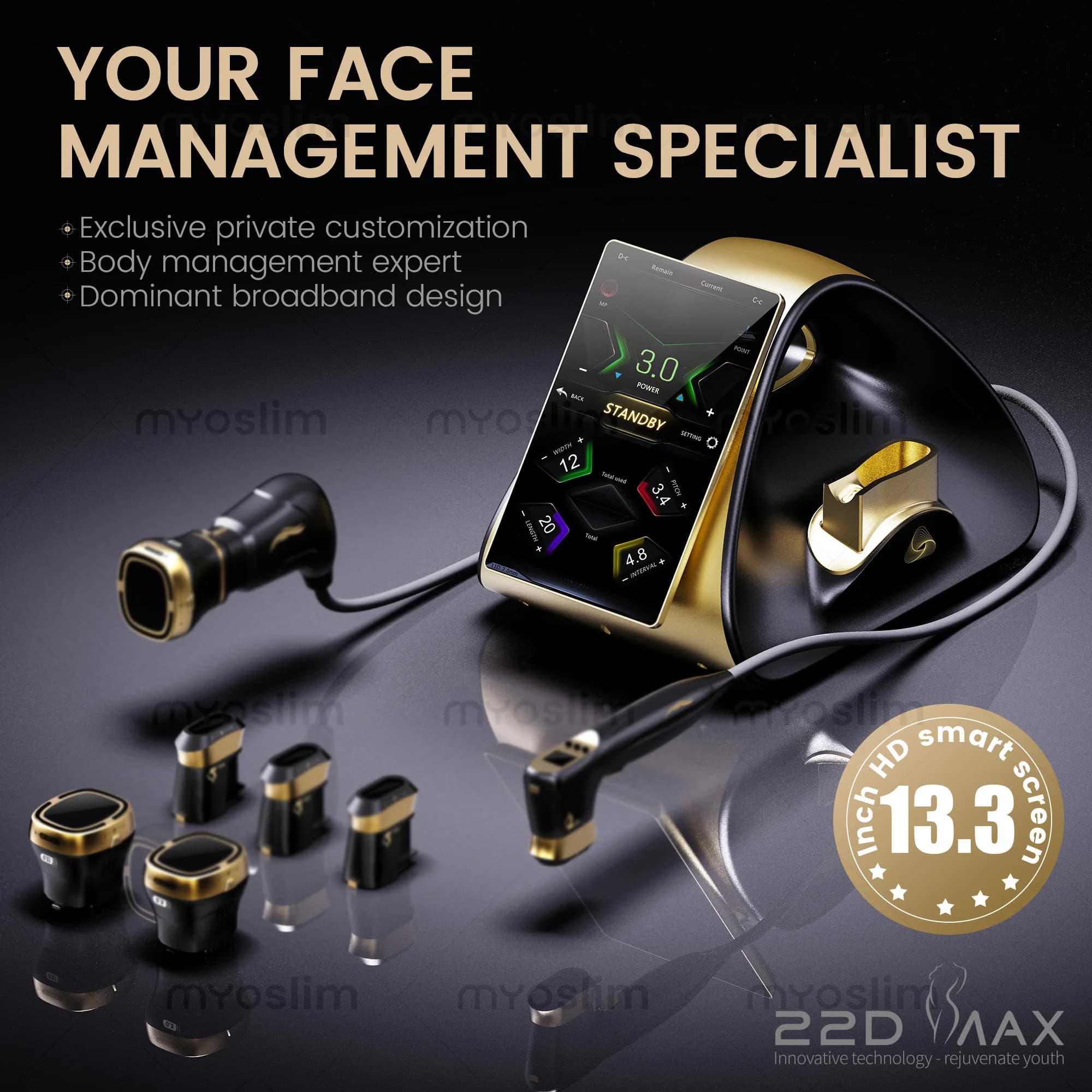 HIFU 22D MAX Beauty Equipment for Face Shaving, Weight Loss and Fat Reduction, Last Model
