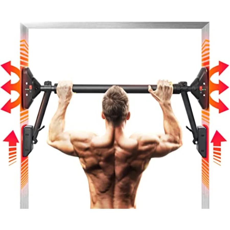 Barra per trazioni/barra per chin-up, attrezzo per allenamento della parte superiore del corpo, super resistente, con doppio blocco di sicurezza, attrezzatura per allenamento di forza e fitness.