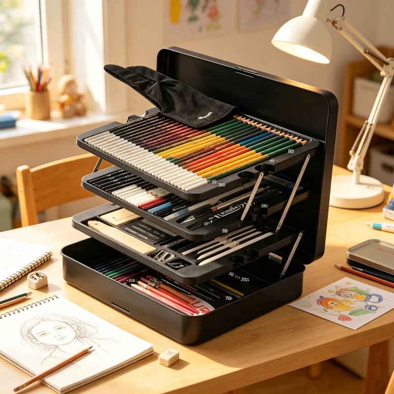 70 Pcs Professional Sketch Pencil Set, Drawing & Sketching Tool Kit for Artists, Students & Beginners