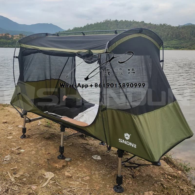 Tenda da campeggio pieghevole portatile per lettino da pesca per una persona, tenda impermeabile fuori terra