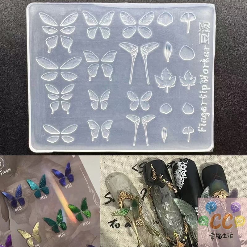 Stampo in silicone 3D a farfalla ad alta trasparenza Decorazione per unghie Unghie Design fai da te Stampo per unghie modello per nail art in silicone