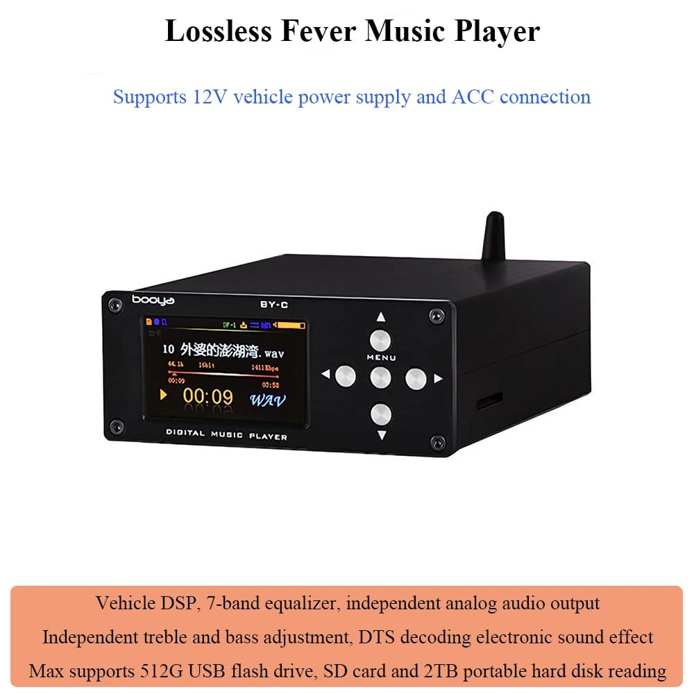 Lettore Audio Digitale Lossless BY-C1 Bluetooth 5.0 con Chip DAC ES9038Q2M, Decodifica Lossless DSD512, Trasporto Musicale Professionale