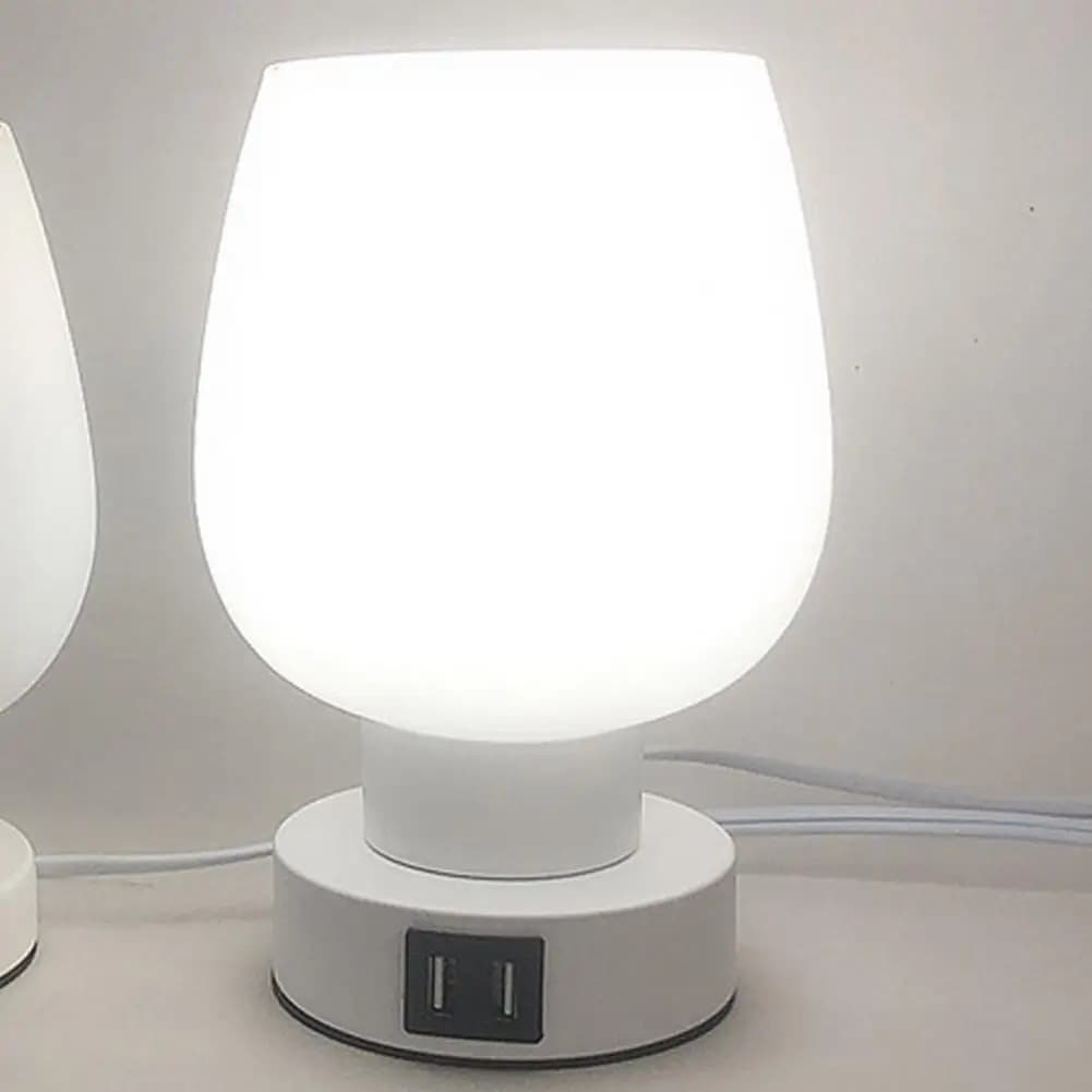 Lampada da tavolo in vetro smerigliato Lampada da scrivania moderna a LED con controllo touch con paralume in vetro bianco dimmerabile Piccolo comodino senza sfarfallio per una facile