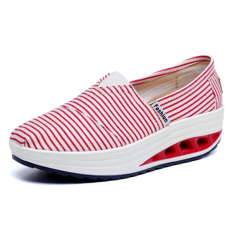 Primavera Autunno 2025 Nuove scarpe da donna Scarpe con plateau piatte in tela Zeppe da donna Mocassini casual moda antiscivolo poco profondo Cuscino d'aria