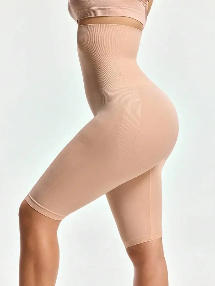 SHAPORA Solid Color High Elastic Seamless High Waist Tummy Control Shapewear Shorts, Panty