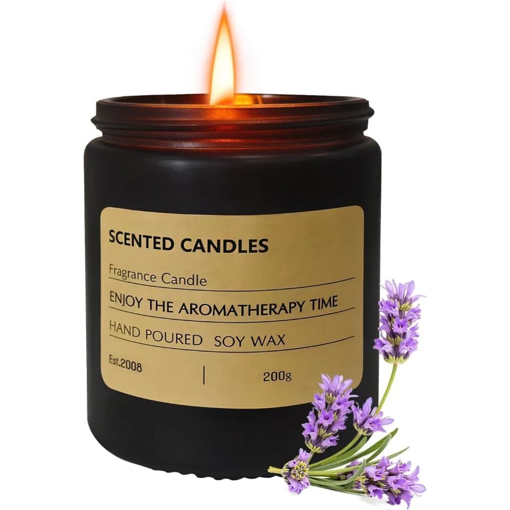 Long Lasting Scented Candles for Men Lavender Soy Candle 40 Hour Burn Time Manly Gifts for Dad Home Decor Aromatherapy Candle Set