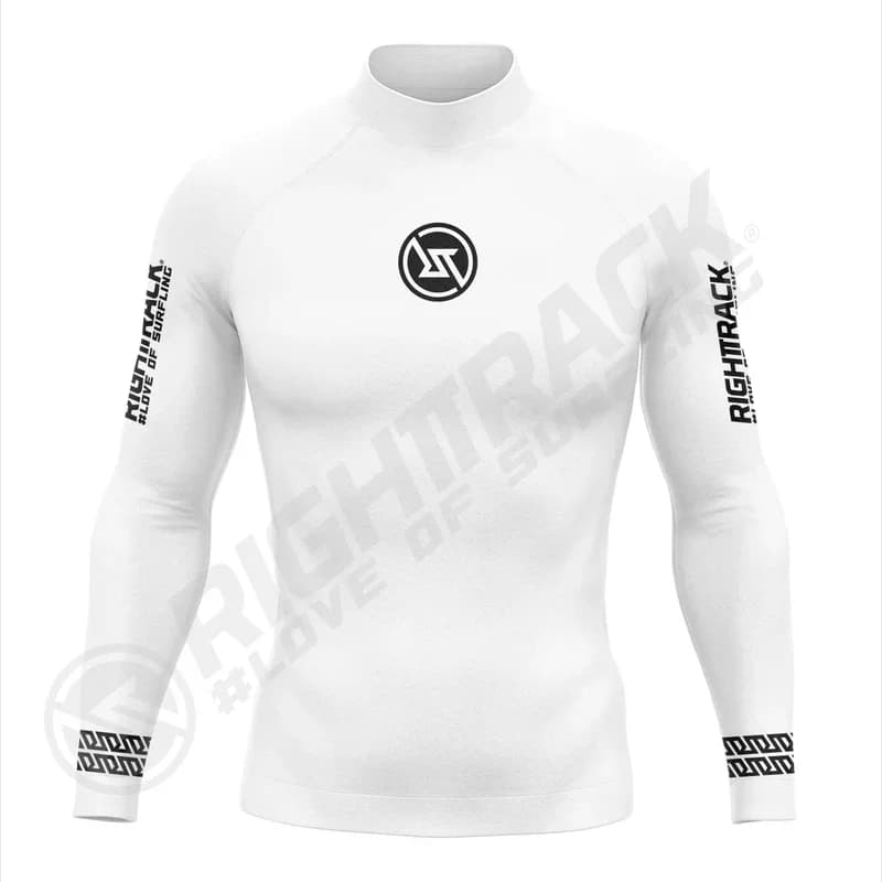 Camicia da surf da uomo nuova Lycra colorata Rashguard Surf Abbigliamento sportivo Spiaggia Protezione UV Costumi da bagno UPF50 RIGHTTRACK Abbigliamento