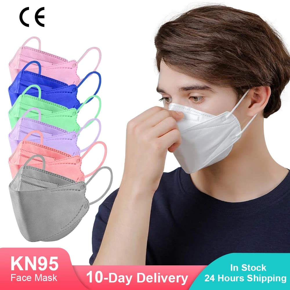 10-100PCS FFP2 Mask Hygienic Approved KN95 Mascarillas CE Breather Filter Protective Fish Mask ffp2mask Reusable Face Mask