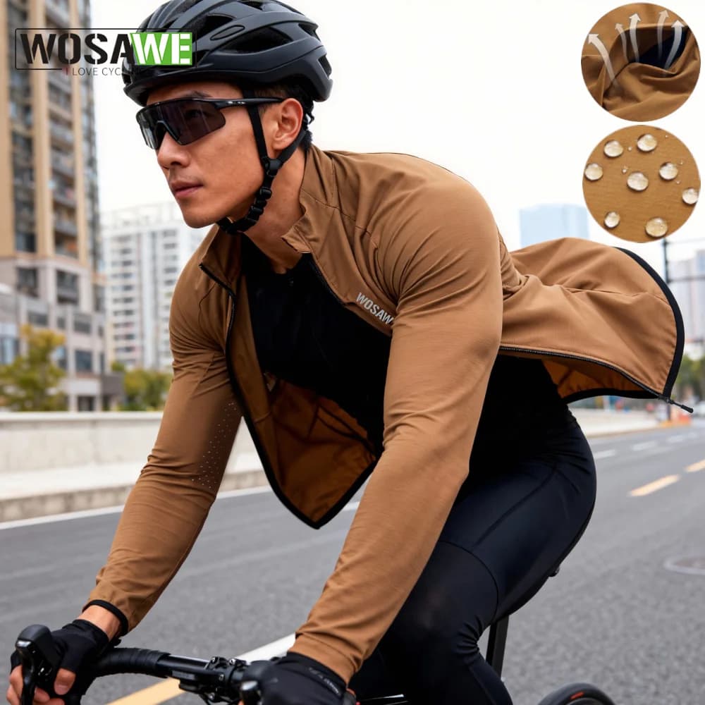 WOSAWE Giacca a vento da ciclismo Giacca da bicicletta estiva unisex Protezione solare traspirante antivento Corsa Escursionismo Equitazione Cappotto a maniche lunghe