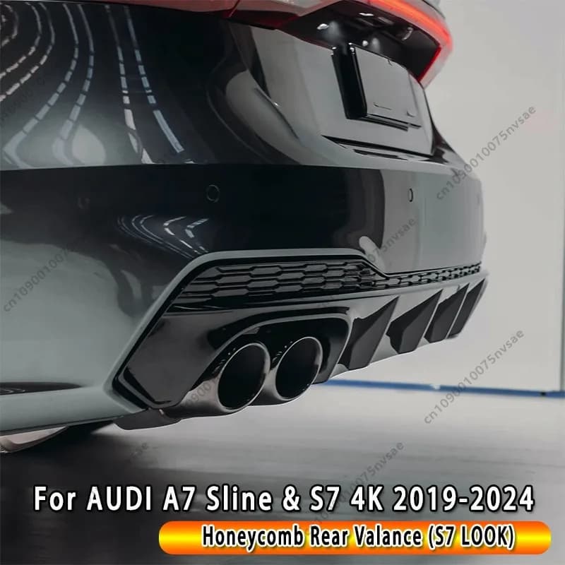 For Audi S7 & A7 S-Line 4K 2019-2024 S7 Style Rear Bumper Bar Diffuser Bodykit Car Rear Valance Spoiler Splitter Tuning